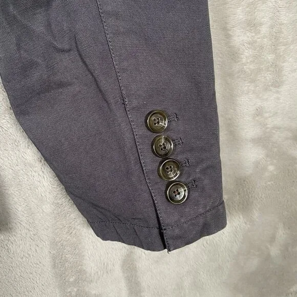 J Crew Garment Dyed Chino Suit Jacket 38 Chore Work Grey
